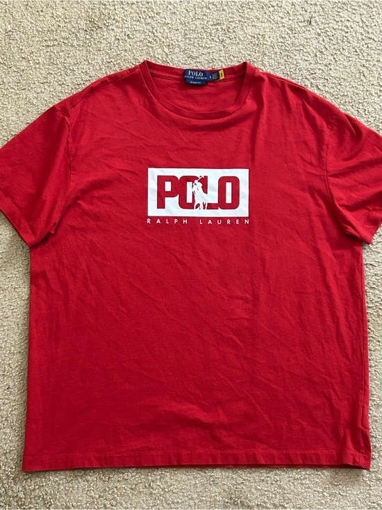 Polo Ralph Lauren Other - Polo Ralph Lauren Box Logo Red Classic Fit Cotton T Shirt Men’s Large